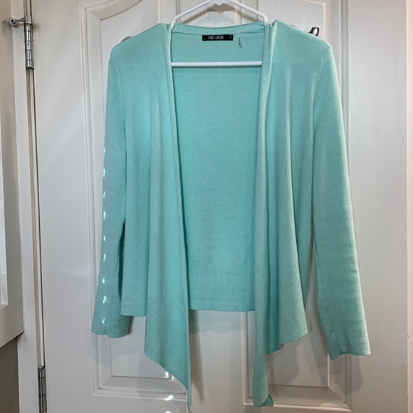 Nic + Zoe mint green wraparound cardigan - Picture 2 of 10